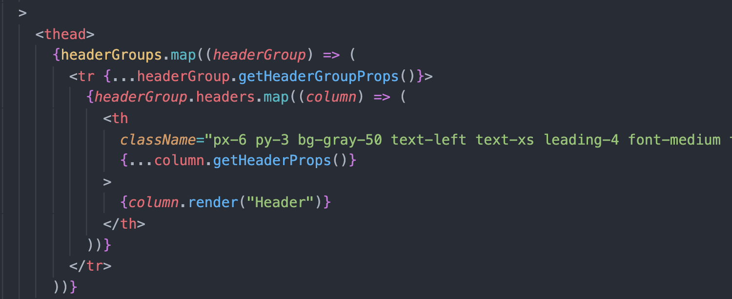 react table header groups